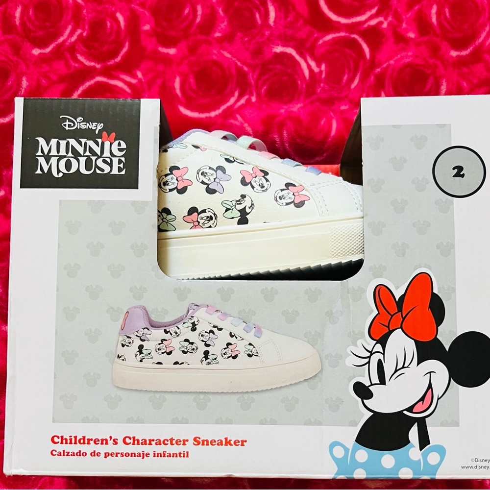 Disney Minnie Mouse Kids' Sneakers - White and Purple /New /Size 2